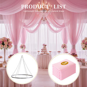 Kit de draperie de plafond vert sauge, 6 rideaux en voile <span class=keywords><strong>suisse</strong></span> de 20 pieds avec anneaux de suspension de 60 cm - Product Image 6