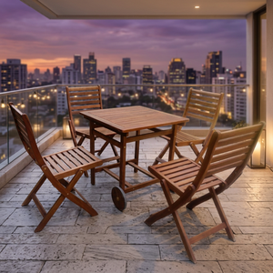 High Quality Durable Solid Wood LEO <b>Set</b> Contemporary Design Customizable Sizes <b>Restaurant</b> <b>Sets</b> Coffee Shop Hotel Garden Use - Product Image 5
