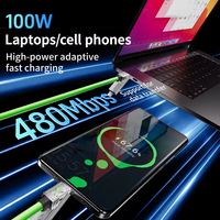 Câble de charge super rapide 4-en-1 240W USB-C vers Type-C en alliage de zinc pour iPhone Samsung Xiaomi Câble de charge multi-ports