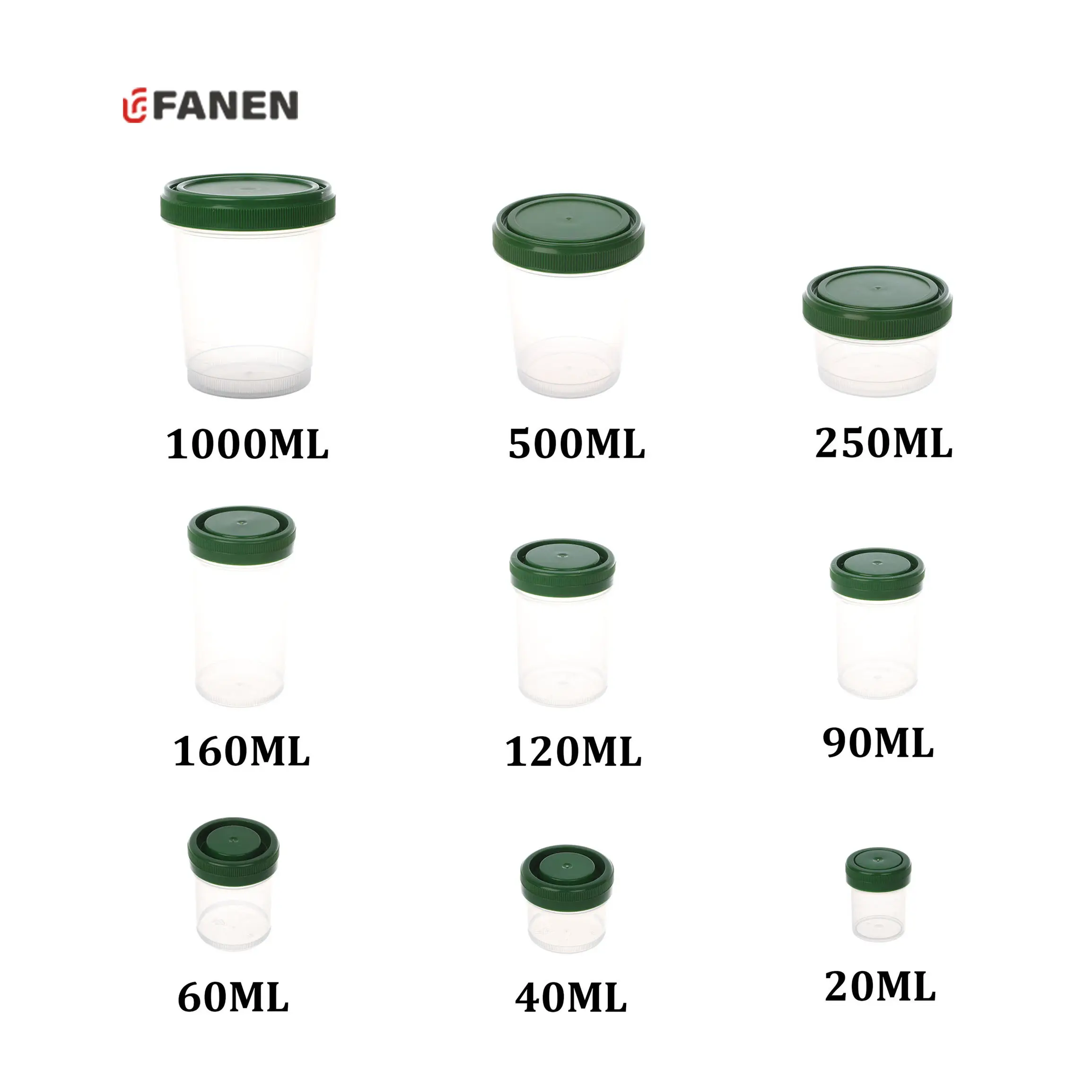 Fanen Lab usa e getta tazza di formalina 90ml/120ml/160ml/250ml tazza per campione PP