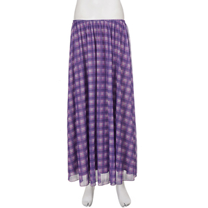 Beach Vacation Color Block Plaid Mesh Low <b>Waist</b> <b>Skirt</b> <b>Elastic</b> <b>Waist</b> Draping A Line Flared Long <b>Skirt</b> - Product Image 6