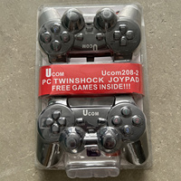 Manette de jeu double filaire USB 208-2 noire, forme P2, double vibration, PC 2-en-1