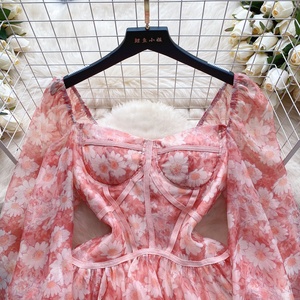 Mini <span class=keywords><strong>robe</strong></span> fleurie pour <span class=keywords><strong>femme</strong></span>, décontractée, <span class=keywords><strong>bon</strong></span> <span class=keywords><strong>prix</strong></span>, <span class=keywords><strong>robe</strong></span> décontractée naturelle - Product Image 2