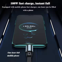 Câble de charge rapide USB 3-en-1 en bambou écologique, 1,2 m, rétractable, cuivre pur, 100 W, pour IOS, Type-C, Micro USB