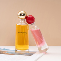 Flacon vaporisateur de parfum transparent 50ml 100ml, nouveau design, avec bouchon à pression, flacon en verre vide, avec emballage boîte.