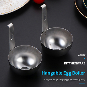 Cuiseur à œufs en acier inoxydable durable, design <span class=keywords><strong>suspendu</strong></span> à deux niveaux, poignée confortable, pour œufs pochés, service de condiments, usage domestique et cuisine - Product Image 1