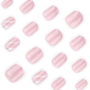<span class=keywords><strong>Uñas</strong></span> Postizas Acrílicas de Diseño Corto Cuadrado Estilo Francés, Hechas a Máquina, 24 Piezas, Semi-Artificiales, Reutilizables, Venta al Por Mayor - Product Image 4