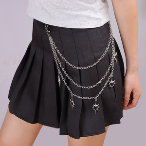 Cadena de cintura multicapa con colgante de corazón de espina, de aleación de zinc, estilo hip hop, cadena corporal de moda para uso diario - Product Image 6