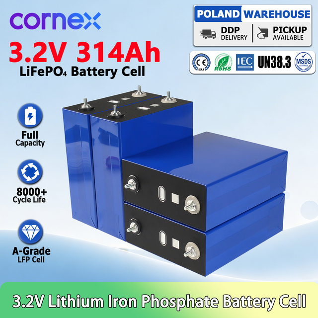 EU Stock 8000+ Cycles Long Life 3.2V 314h 320Ah 330Ah LiFePo4 Batteries 3.2V Lithium Prismatic Lifepo4 Cell for Energy Storage