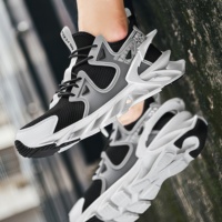 Chaussures de course respirantes en mesh pour hommes, légères, avec amorti de type lame, antidérapantes, résistantes à l'usure, grandes tailles pour le sport
