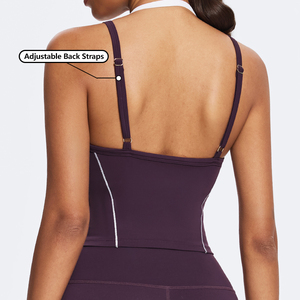 Nuovo reggiseno sportivo personalizzato a contrasto di colore leggero canotta unica senza maniche esercizio di allenamento Fitness che corre <span class=keywords><strong>Top</strong></span> corti da palestra - Product Image 2
