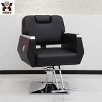 Fauteuil de Barbier Commercial Moderne Hydraulique Inclinable avec Base Carrée Chromée et Revêtement en Cuir PU pour Salon de Coiffure