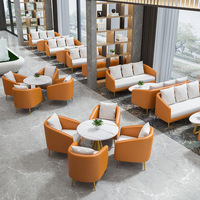 Canapé en cuir PU, Design personnalisé, pour Restaurant/café/librairie, stand, meubles commerciaux, ensemble, chaise