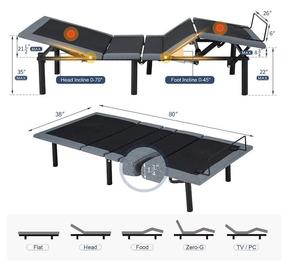 Tháo rời đôi đôi cấu trúc Vua Kích thước đơn gấp Sofa kim loại khung giường - Product Image 2