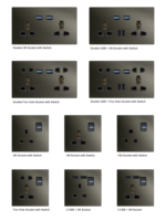 Interrupteur mural électrique 4 gangues norme britannique, prise de courant 220V, panneau tactile rétro en acier inoxydable, 10A, Smart Life, 2 USB
