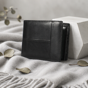 Portefeuille pour homme en cuir véritable antivol RFID, pince à billets, style court, couche supérieure en cuir de vache, multi-cartes, 2 plis, porte-monnaie <span class=keywords><strong>JSB</strong></span> - Product Image 2