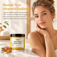Scrub Tubuh Pemutih Kulit Sensitif Berbahan Kunyit dan Asam Kojic, Label Pribadi, Melembapkan dan Mengelupas Kulit Area Bikini
