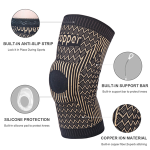 <span class=keywords><strong>Rodillera</strong></span> Profesional <span class=keywords><strong>de</strong></span> Cobre con Soporte <span class=keywords><strong>de</strong></span> Rótula, Estabilizadores Laterales y Compresión - Product Image 3