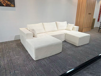 Canapé sectionnel convertible en L, rembourré et compressé sous vide, pour salon moderne et villa, emballé en boîte