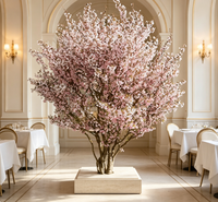 Grand arbre fleuri en plastique de 1,5 m x 1,5 m de large, cerisier artificiel japonais complet pour la décoration de mariage et de Noël, durable