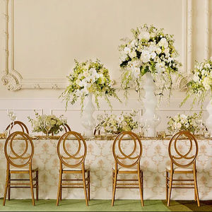 Sillas de Comedor Apilables al por Mayor, Patas Doradas, Metal, Hierro, Silla Dorada, Hotel, Iglesia, Exterior, Boda, Sillas Chiavari - Product Image 1