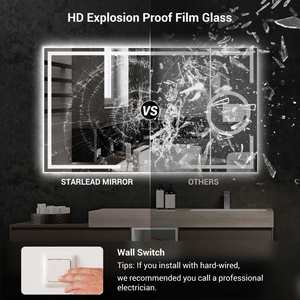 กระจกห้องน้ำติดผนัง LED เรืองแสงทันสมัยพร้อมฟังก์ชันการตัดหมอกและสัมผัส - Product Image 3