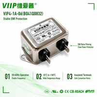 Filtre EMI CA VIIP VIP4-1A-06(B041Q0832) 6A 250VAC, module d'entrée d'alimentation IEC à montage sur panneau pour la mesure des appareils électroniques