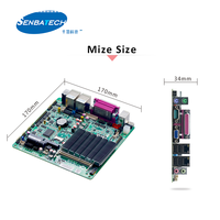 Placa base Mini Itx J1900 17x17cm SATA2.0 MSATA 8USB 6COM SIM LPT PS2 12V GPIO Dual Lan de baja potencia