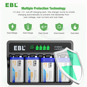 EBL LCD 9 V thông minh Battery Charger đối với 9 Volt Lithium-ion/Ni-MH/Ni-Cd pin có thể sạc lại - Product Image 5