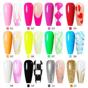 Painting Gel <strong>Nail</strong> Polish Set 12 Colors <strong>Neon</strong> Liner Gel Gold Glitter Soak Off LED UV <strong>Varnish</strong> DIY Drawing for DIY <strong>Nail</strong> Art Design - Product Image 2