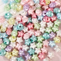 Perles acryliques multicolores, perles d'imitation, perles stéréo en forme d'étoile et de cœur, perles séparées, matériaux pour accessoires faits main DIY