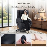 Canapé électrique haut de gamme en bois massif pour salon, fauteuil releveur monoplace avec massage et chauffage, convertible en lit, gain de place, intelligent