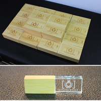 Memoria USB Personalizada de Vidrio Transparente con Logotipo Iluminado, 4GB 8GB 16GB 32GB 64GB 128GB, OEM, Regalo Promocional