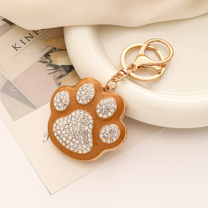 Creative <b>Cartoon</b> Bear Paw Rhinestone Keychain Tassel Bag Charm for Women Fashion Trendy Key <b>Ring</b> Accessory Japan Korea Style - Product Image 6