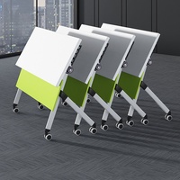 Table de formation pliante moderne en MFC, double longueur, compatible avec les tables de tutorat et de classe, bureau mobile, chaise de réunion