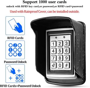 Tự làm <span class=keywords><strong>RFID</strong></span> kiểm soát truy cập hệ thống Kit nhà ngoài trời không thấm nước Bìa 15 cái EM4100 thẻ chìa khóa <span class=keywords><strong>rfid</strong></span> Bàn phím DC12V 3A cung cấp điện cửa - Product Image 4