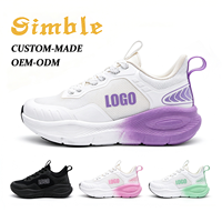 Chaussures de marche unisexes personnalisées avec logo d'usine, légères, en maille souple, à semelle épaisse, à lacets, baskets décontractées pour hommes