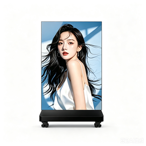 จอแสดงผลดิจิทัลแบบตั้งพื้นขนาด 80 นิ้ว หน้าจอ LED ตู้อะลูมิเนียม สำหรับใช้งานภายในอาคาร P1.86 COB พร้อมล้อเลื่อน สำหรับโฆษณา - Product Image 3
