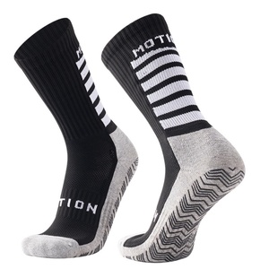 Cross-Border Youth Football <b>Socks</b> Non-Slip Silicone Grip MID/<b>Long</b> Cut Terry Cushion Stripe Design Breathable Summer Customized - Product Image 2