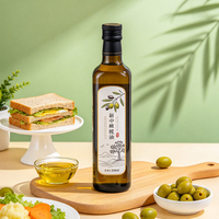 Bouteilles d'huile de cuisson vert foncé carrées et rondes Marasca de 250 ml, 500 ml, 750 ml, 1000 ml, directement de l'usine