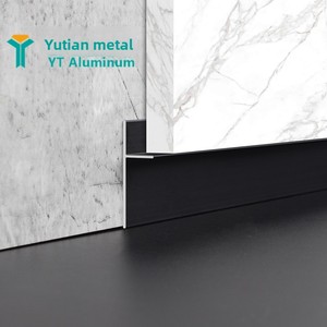 Battiscopa Moderno a Incasso in Lega di Alluminio 5/9/12/18 mm, Pannello di Protezione Murale, Impiallacciatura in <span class=keywords><strong>Legno</strong></span>, Cartongesso Nascosto - Product Image 2