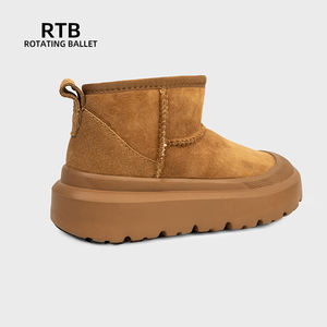 Botas de nieve de invierno de gamuza impermeable y piel de lana de una pieza antideslizante Casual clásico versátil zapatos Uggs - Product Image 3