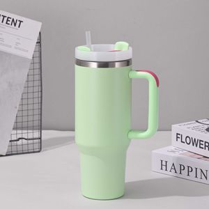 Wholesale Custom Eco-Friendly Food Grade <b>Double</b> <b>Wall</b> Stainless Steel 40oz Beer Tumbler <b>Mugs</b> with Handle American Style Camping - Product Image 2