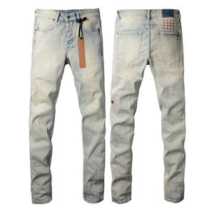 All'ingrosso Aussie Surfer stile Jeans da <span class=keywords><strong>uomo</strong></span> dritto strappati Slim Fit <span class=keywords><strong>pantaloni</strong></span> in Denim di cotone con tasca a bottone con stampa lavata - Product Image 3