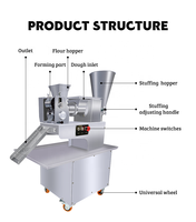Machine à momo, curry puff et samosa automatique professionnelle MEIYING JGL120 en acier inoxydable, moteur 220V, haute capacité