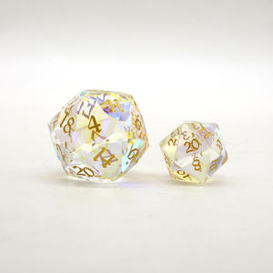 <span class=keywords><strong>D</strong></span>és en verre bleu aquatique sculptés polyédriques de haute qualité en gros, 16-24 mm, pour <span class=keywords><strong>D</strong></span>&<span class=keywords><strong>D</strong></span>/RPG, jeux de table et de cartes, lot de 7 pièces, logo personnalisé - Product Image 5