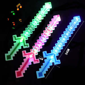 Led Light Up Pixel Schwerter Neue 54CM bunte LED-Licht Kunststoff Kristall Säbel Pixel Schwert Spielzeug für Jungen Mosaik Trend Geschenke - Product Image 2
