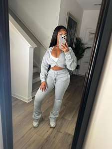 2025年秋トレンドレディース服 スウェットスーツ レディースカジュアルプリントパーカーパンツ 冬服 レディースツーピースセット - Product Image 5