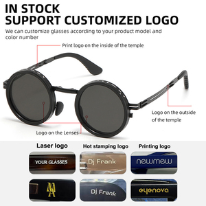 Gafas de Sol de Alta Calidad con Tinte <span class=keywords><strong>Ajustable</strong></span> de 1-9 Niveles Estilo Steampunk Retro con <span class=keywords><strong>Lentes</strong></span> Polarizados de Filtro ND de Metal y Armazón Completo Cómodo con Protección UV - Product Image 2
