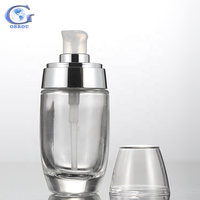 Bouteille en verre en forme d'oeuf de luxe 10ml 30ml 50ml pompe givrée transparente crème pour le visage parfum sérum huile essentielle diffuseur d'emballage de luxe